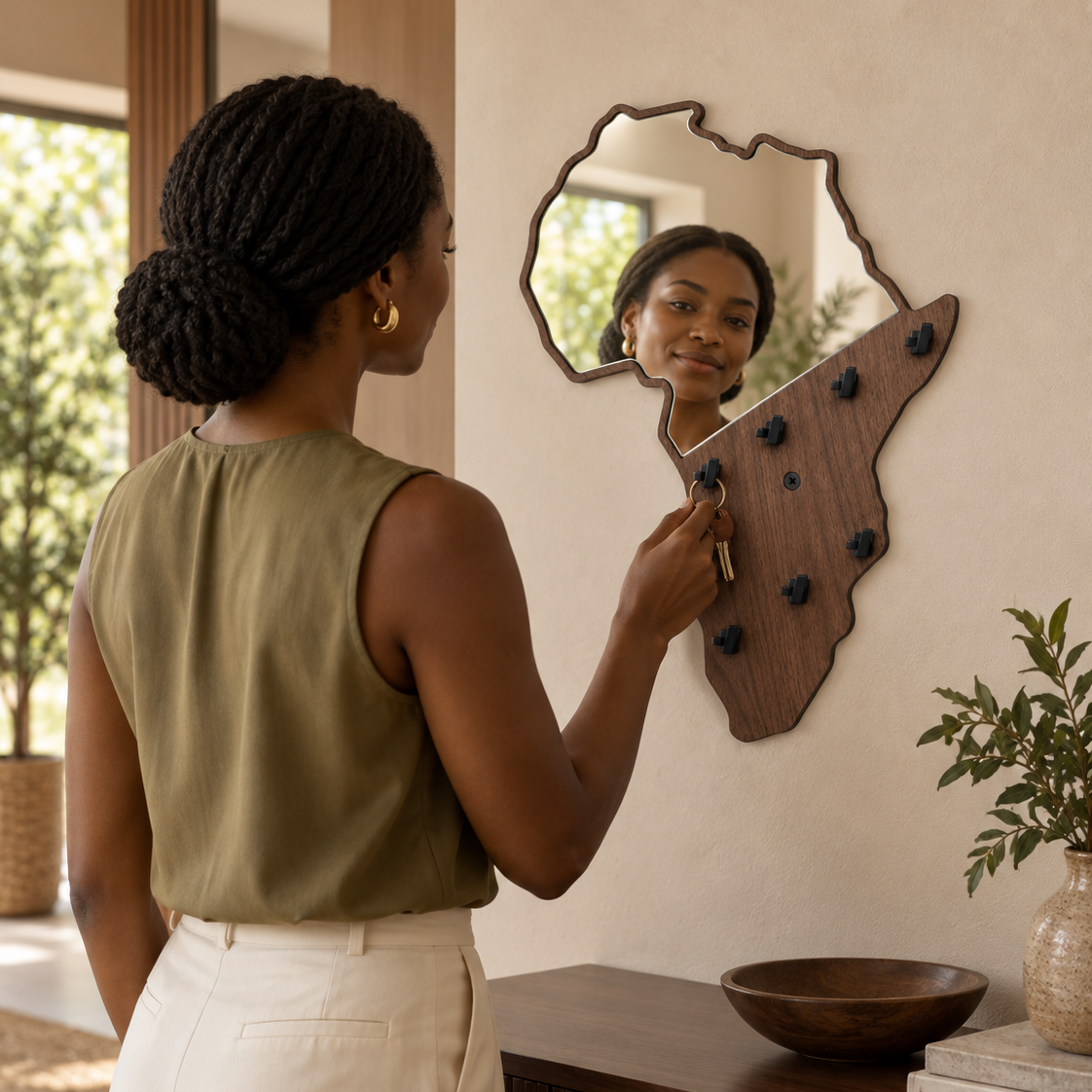 Africa Mirror Keyholder