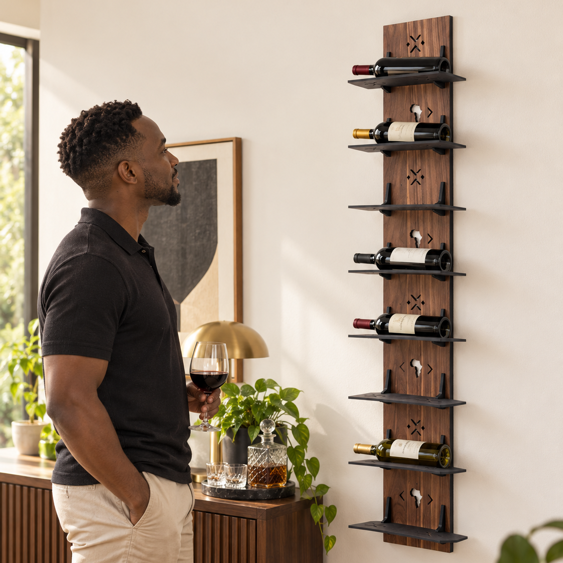 Tower Wall Wine Shelf