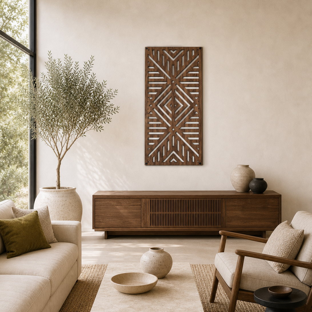 Rhythm Geometric Wood Wall Panel
