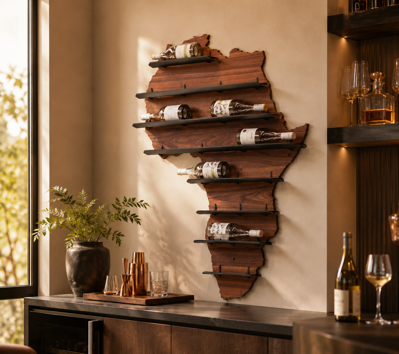 Africa Wall Wine Shelf