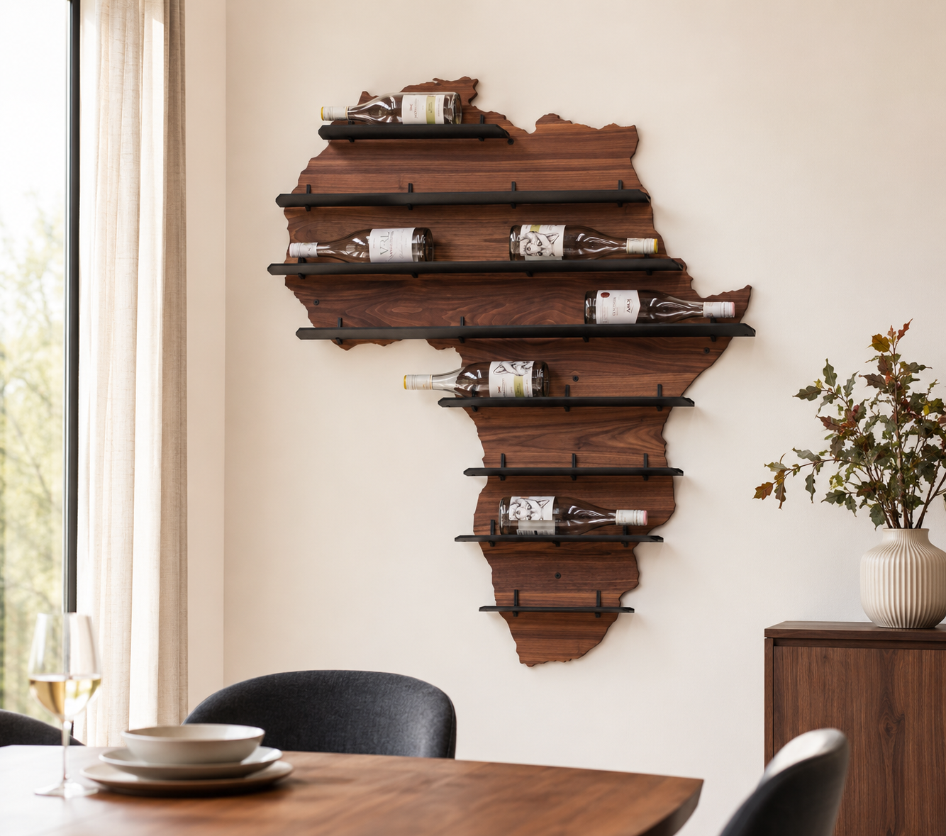 African wine shelf
