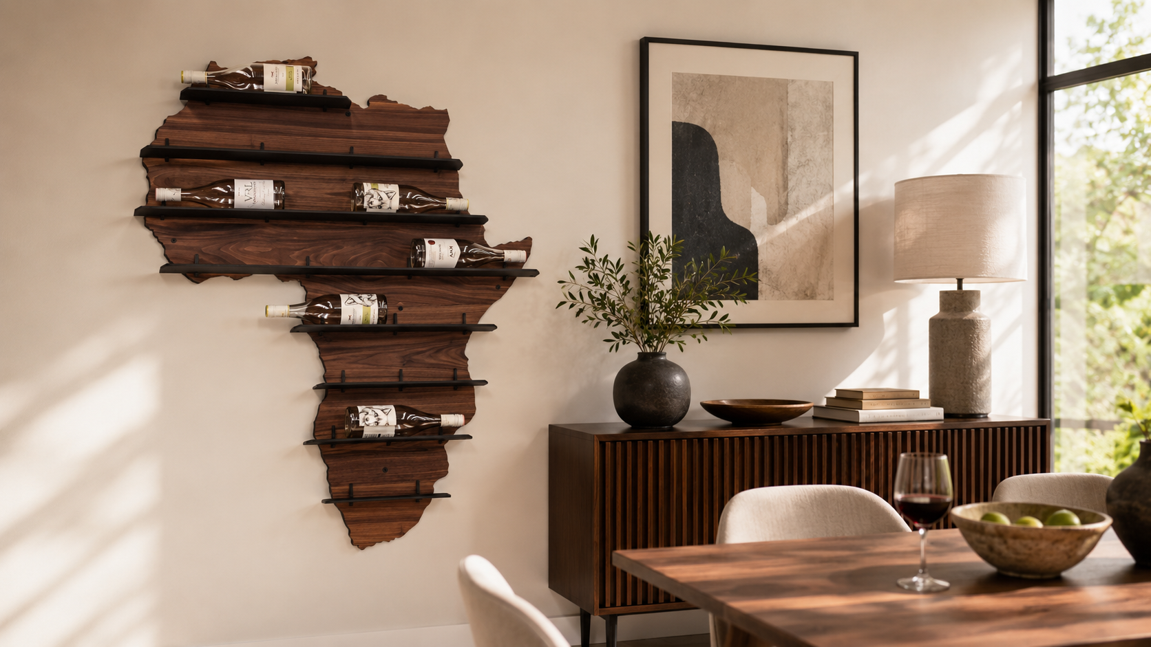 Africa Wall Wine Shelf
