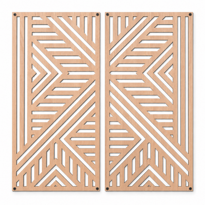 Echo Geometric Wood Wall Panel Set