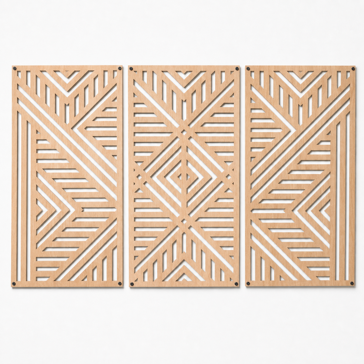 Unity Geometric Wood Wall Panel Set