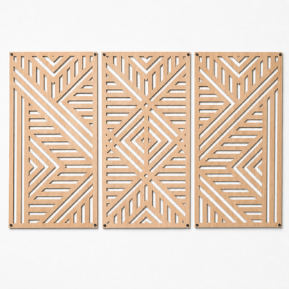 Unity Geometric Wood Wall Panel Set