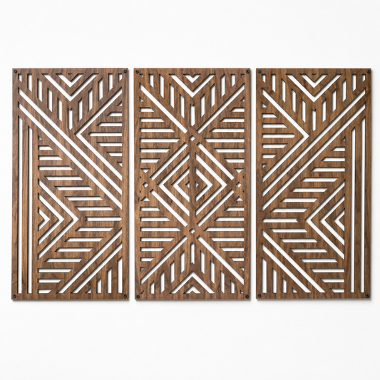 Unity Geometric Wood Wall Panel Set