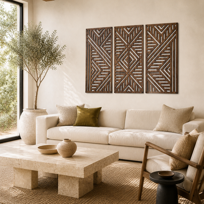Unity Geometric Wood Wall Panel Set