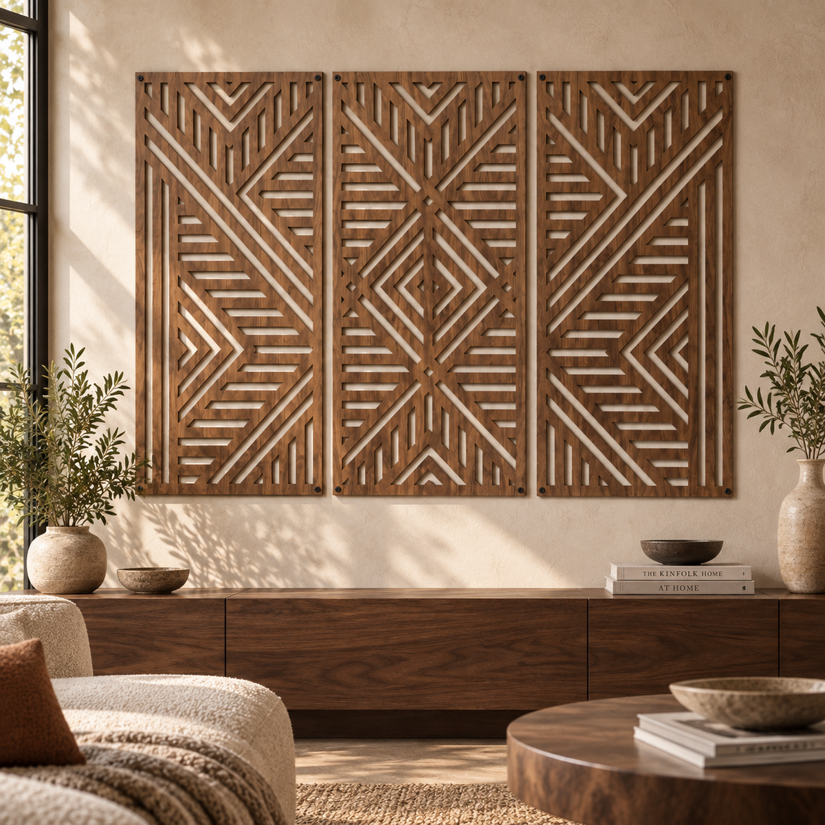 Unity Geometric Wood Wall Panel Set