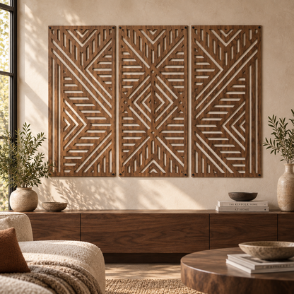 Unity Geometric Wood Wall Panel Set