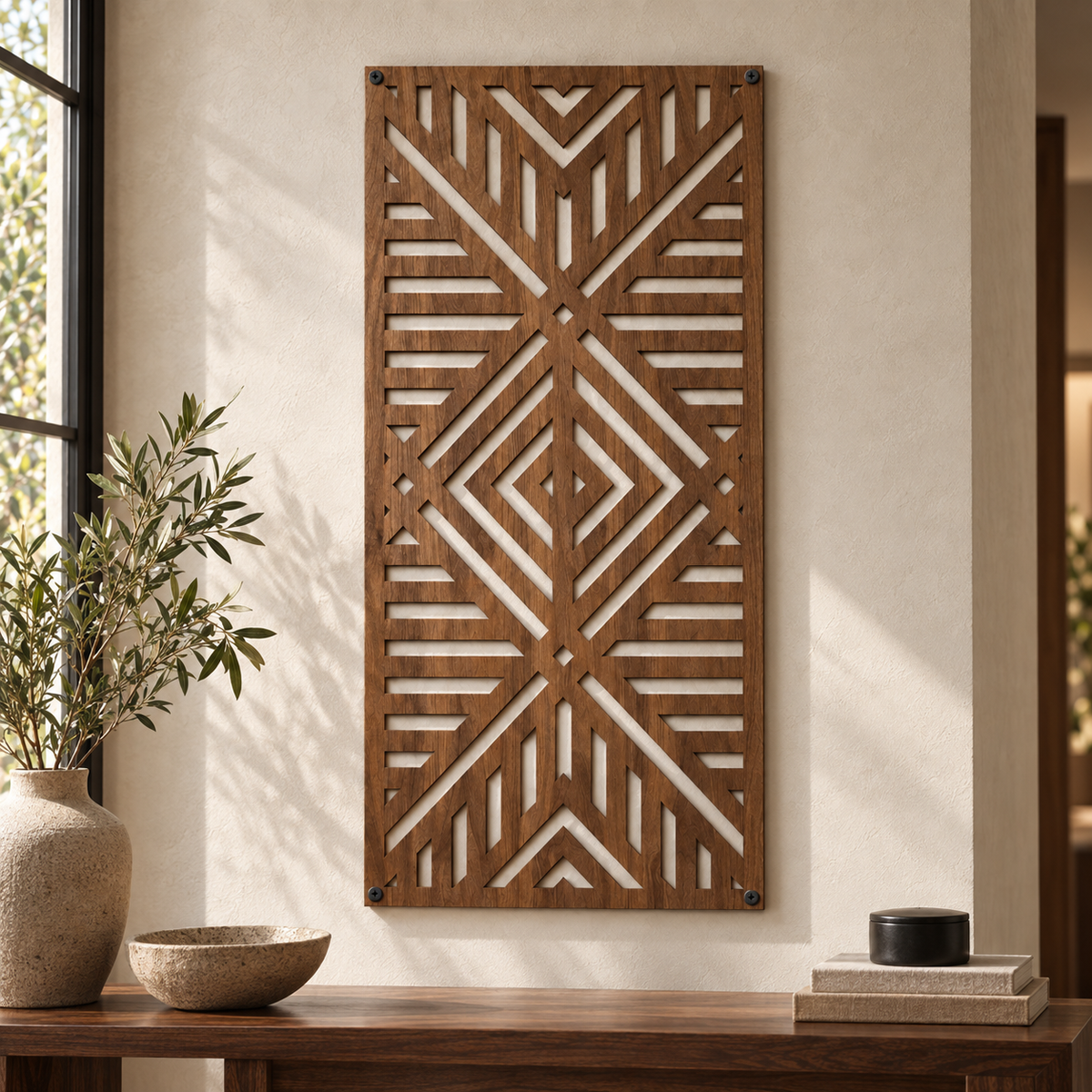 Rhythm geometric wood wall panel
