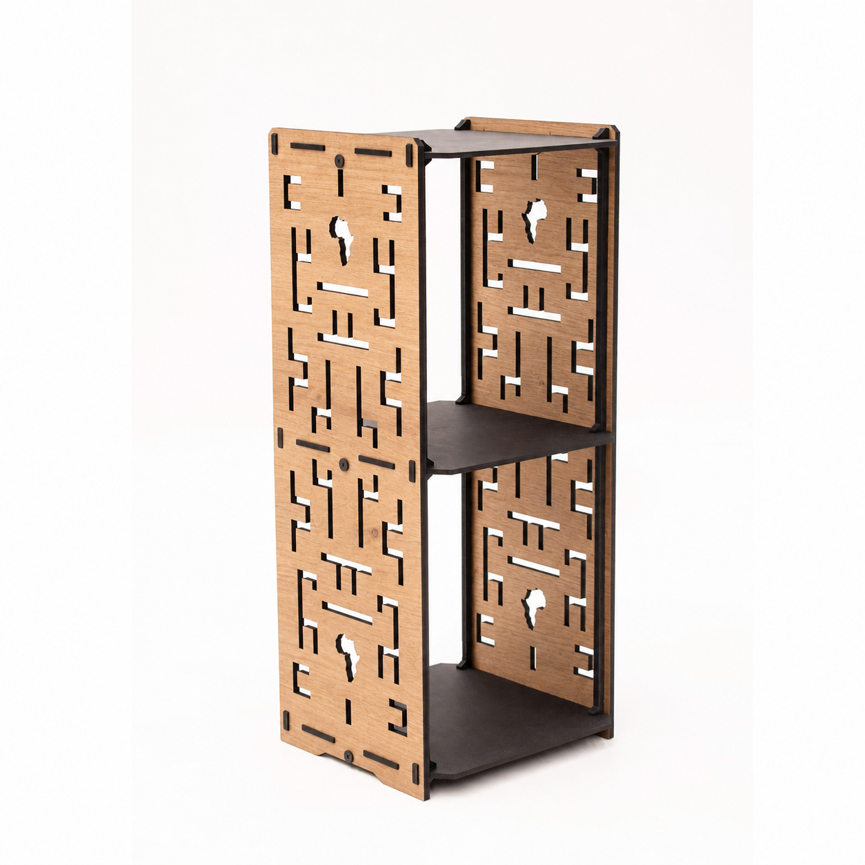 Maze Tower Side Table Set in Okoume veneer