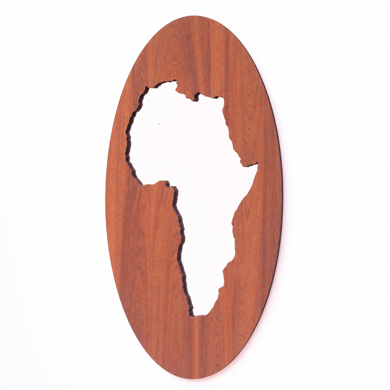 Oval Africa Mirror in Mahogany veneer
